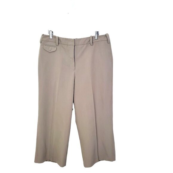 SANDRO Womens Pants 12 Capri Sportswear Tan High Rise Wide Leg Outdoor Hike Golf - Picture 1 of 9